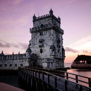 Tower at Dusk in Lisbon, Portugal